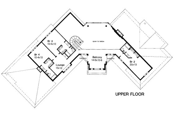 Floor Plan - Upper Floor for Traditional House Plan #320-122 - 4 bed, 4.5 bath