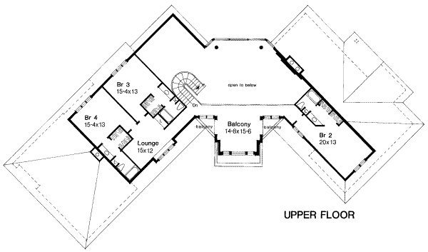 Architectural House Design - Traditional Floor Plan - Upper Floor Plan #320-122