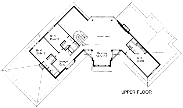 Traditional Floor Plan - Upper Floor Plan #320-122
