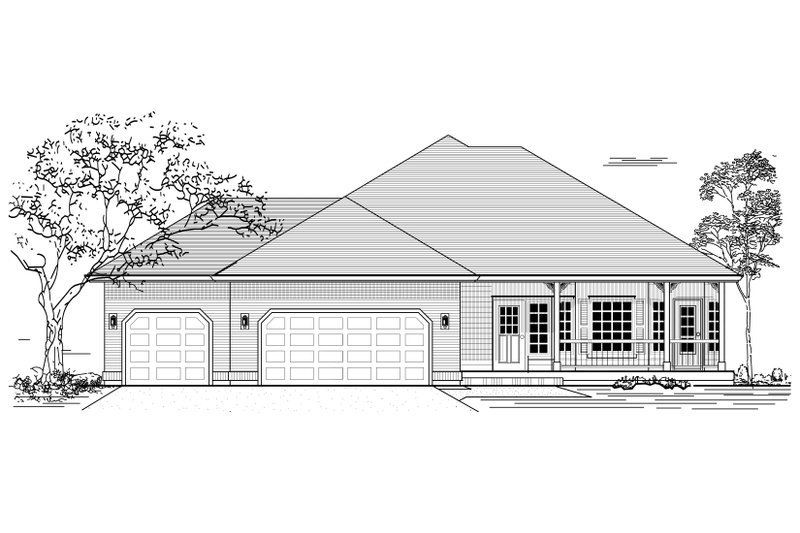Exterior - Front Elevation 2 for Craftsman House Plan #53-522 - 3 bed, 2 bath