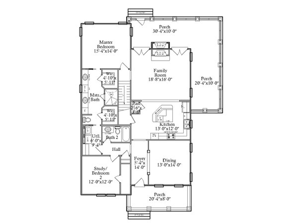 Traditional Floor Plan - Main Floor Plan #69-442