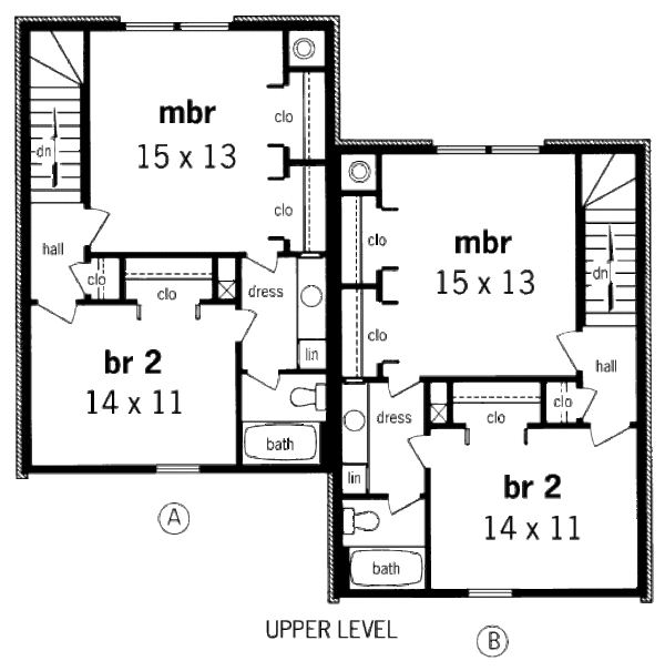 House Plan Design - Traditional Floor Plan - Upper Floor Plan #45-293