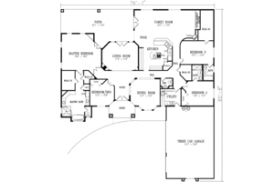Floor Plan - Main Floor for Mediterranean House Plan #1-804 - 4 bed, 3.5 bath