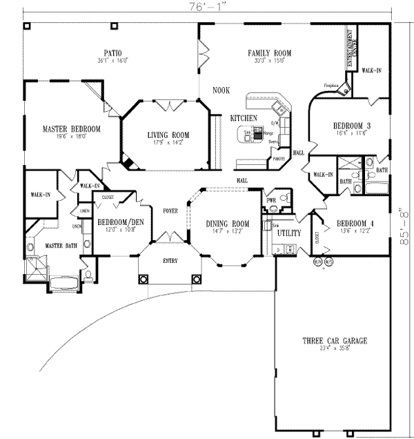 Dream House Plan - Mediterranean Floor Plan - Main Floor Plan #1-804