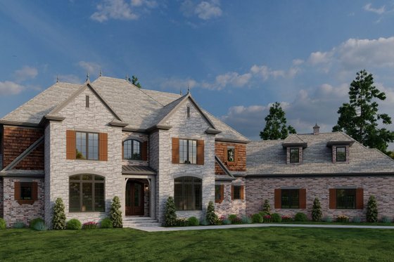 Exterior - Front Elevation 5 for European House Plan #17-3328 - 4 bed, 3.5 bath