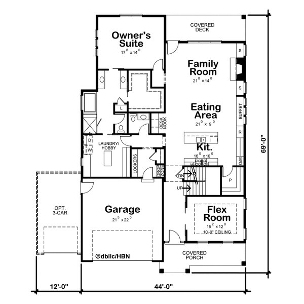 Dream House Plan - Craftsman Floor Plan - Main Floor Plan #20-2571