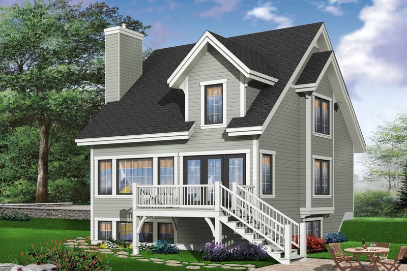 Dream House Plan - Exterior - Rear Elevation 1 for Traditional House Plan #23-663 - 3 bed, 1.5 bath
