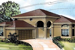 Mediterranean Exterior - Front Elevation Plan #124-237