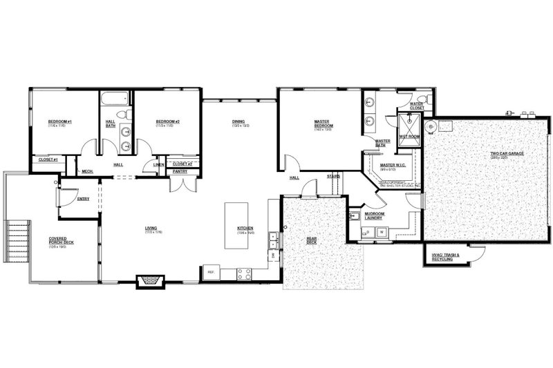 Architectural House Design - Floor Plan - Main Floor for Modern House Plan #895-110 - 3 bed, 2 bath