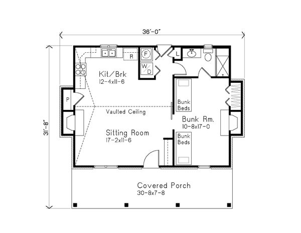 Home Plan - Cabin Floor Plan - Main Floor Plan #22-617