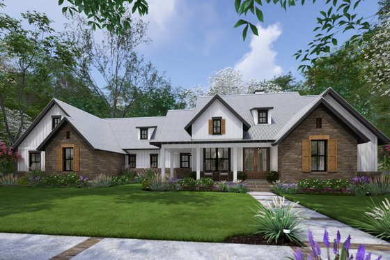 Exterior - Front Elevation 11 for Cottage House Plan #120-290 - 4 bed, 3.5 bath