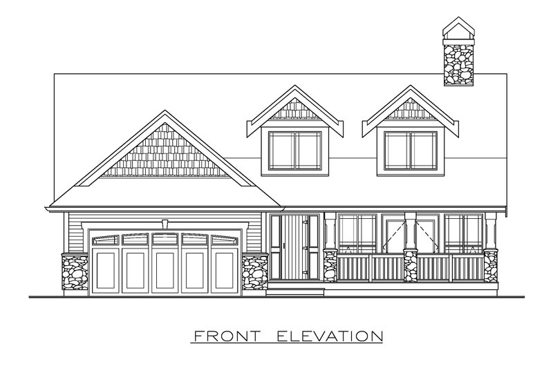 Dream House Plan - Exterior - Front Elevation 3 for Country House Plan #1100-131 - 3 bed, 2 bath
