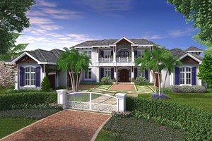 Colonial Exterior - Front Elevation Plan #27-464