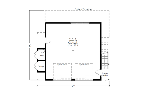 Floor Plan - Main Floor for Farmhouse House Plan #1099-24 - 1 bed, 1 bath