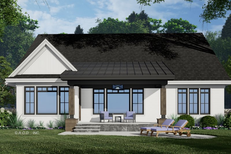House Blueprint - Exterior - Rear Elevation for Farmhouse House Plan #51-1238 - 2 bed, 2.5 bath