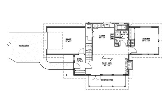 Floor Plan - Main Floor for Craftsman House Plan #899-5 - 3 bed, 2 bath