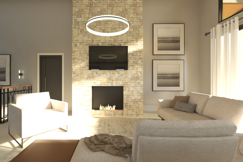House Design - Interior - Family Room 2 for Contemporary House Plan #1064-306 - 3 bed, 3 bath
