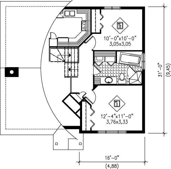 Traditional Floor Plan - Upper Floor Plan #25-324