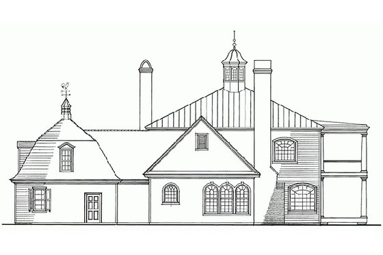 Exterior - Rear Elevation for Classical House Plan #137-222 - 3 bed, 3 bath