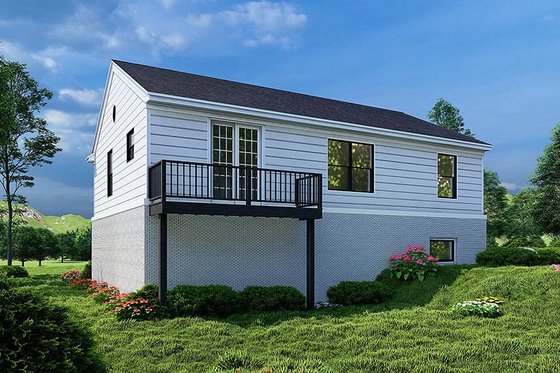 Exterior - Rear Elevation for Southern House Plan #17-428 - 4 bed, 3 bath