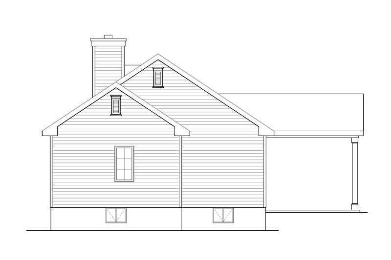 House Blueprint - Exterior - Rear Elevation for Bungalow House Plan #22-585 - 3 bed, 2 bath