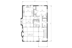 Floor Plan - Main Floor for Traditional House Plan #423-11 - 4 bed, 2 bath
