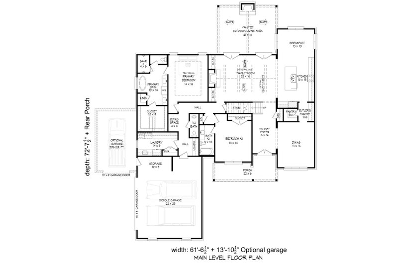 House Design - Floor Plan - Main Floor for Farmhouse House Plan #932-1165 - 5 bed, 4.5 bath