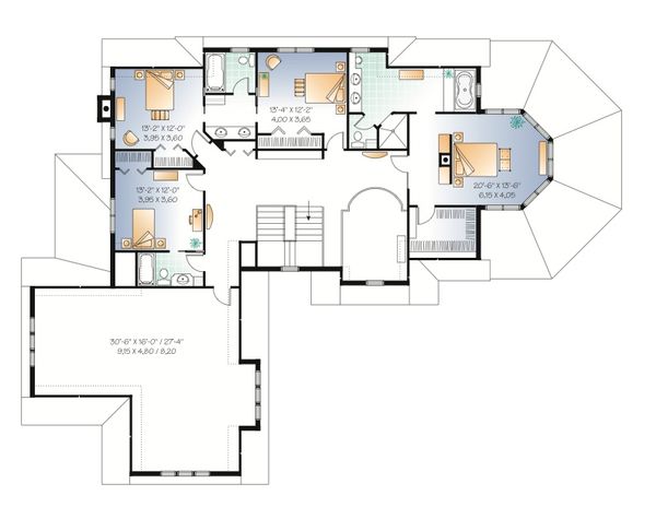 House Blueprint - Country Floor Plan - Upper Floor Plan #23-414