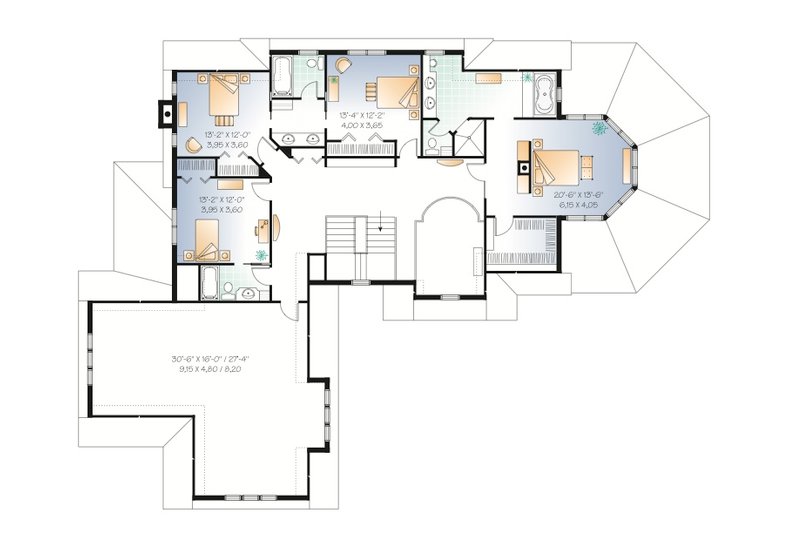Home Plan - Floor Plan - Upper Floor for Country House Plan #23-414 - 4 bed, 3.5 bath