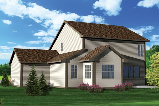 Exterior - Rear Elevation for Craftsman House Plan #70-1049 - 3 bed, 2.5 bath