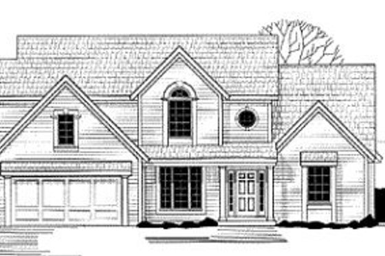 Exterior - Front Elevation for Traditional House Plan #67-134 - 4 bed, 4 bath