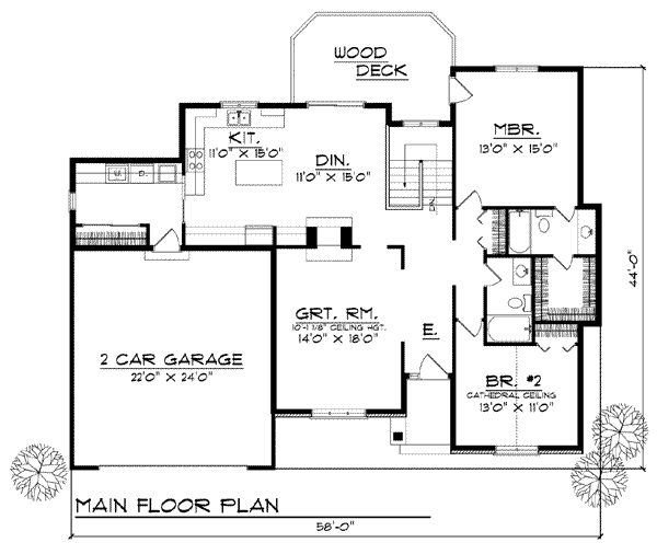 Home Plan - Traditional Floor Plan - Main Floor Plan #70-757