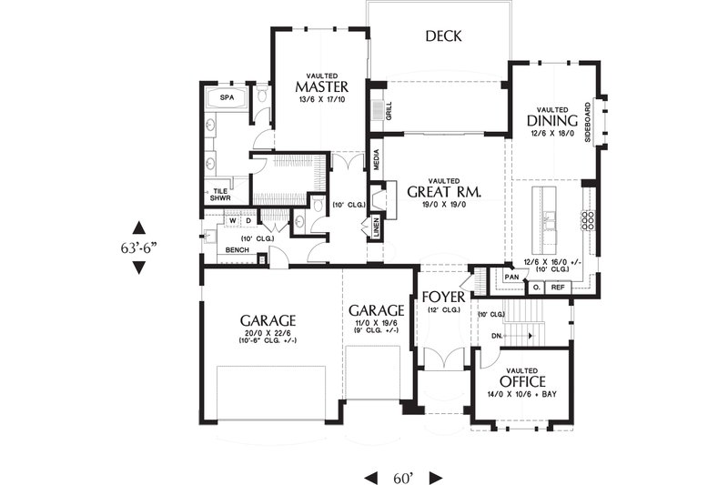 Home Plan - Floor Plan - Main Floor for Craftsman House Plan #48-658 - 4 bed, 3.5 bath