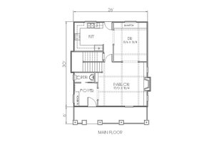 Floor Plan - Main Floor for Craftsman House Plan #423-40 - 3 bed, 2.5 bath
