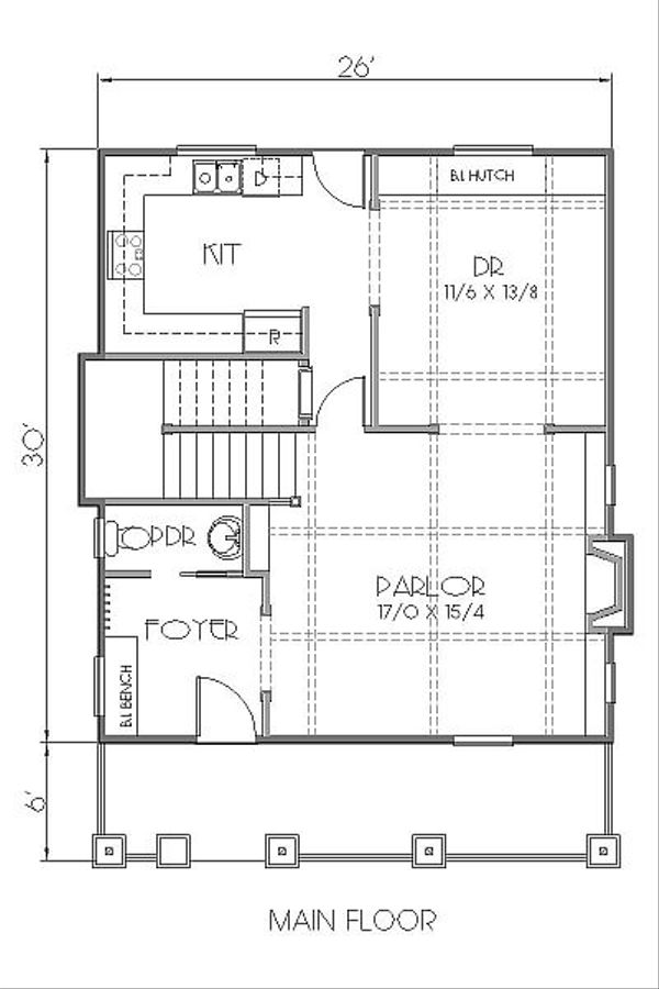 Craftsman Floor Plan - Main Floor Plan #423-40