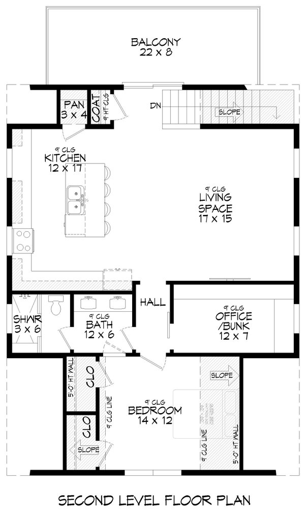 House Blueprint - Country Floor Plan - Upper Floor Plan #932-1187