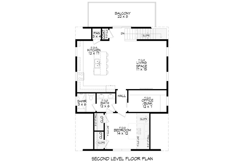 House Plan Design - Floor Plan - Upper Floor for Country House Plan #932-1187 - 1 bed, 1.5 bath