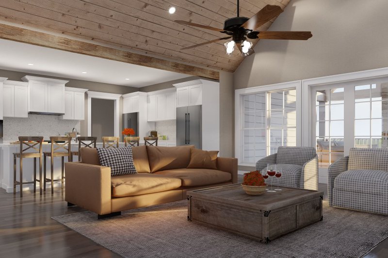 Dream House Plan - Interior - Family Room for Farmhouse House Plan #923-371 - 4 bed, 2.5 bath
