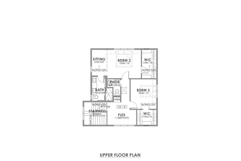 Home Plan - Floor Plan - Upper Floor for Craftsman House Plan #1105-4 - 3 bed, 2.5 bath