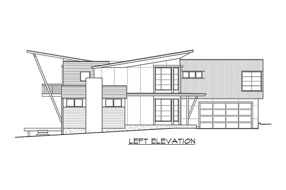 Exterior - Other Elevation 2 for Contemporary House Plan #132-228 - 5 bed, 3 bath