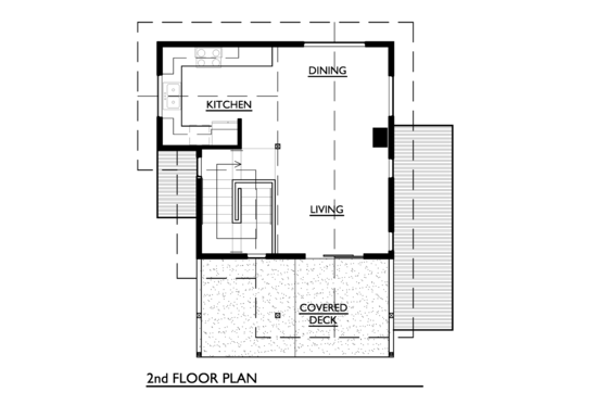 Floor Plan - Upper Floor for Cottage House Plan #890-3 - 2 bed, 1 bath