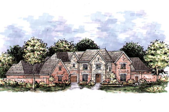 Exterior - Front Elevation for European House Plan #141-319 - 7 bed, 7.5 bath