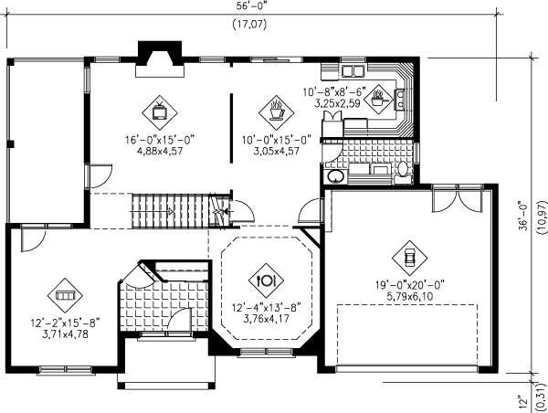 Traditional Floor Plan - Main Floor Plan #25-248