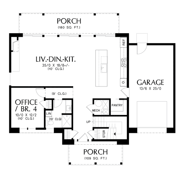Architectural House Design - Contemporary Floor Plan - Main Floor Plan #48-1158
