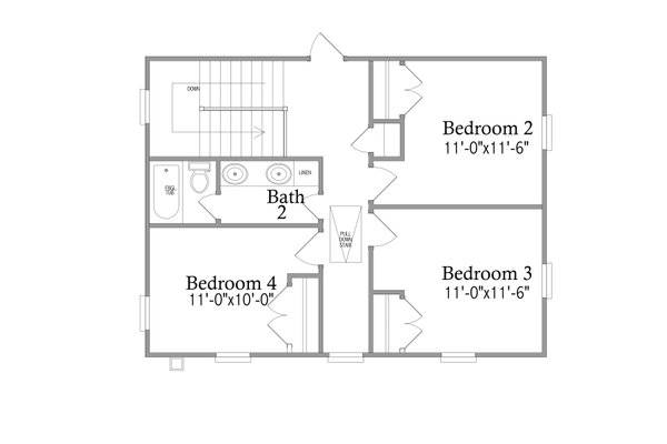 Traditional Floor Plan - Upper Floor Plan #69-393