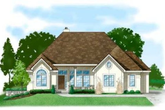 Exterior - Front Elevation for European House Plan #67-265 - 4 bed, 3 bath
