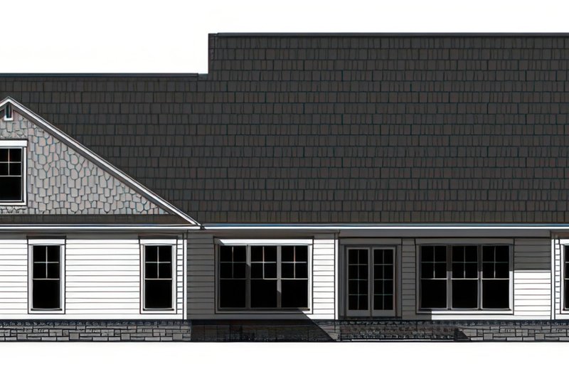 House Blueprint - Exterior - Rear Elevation for Farmhouse House Plan #21-646 - 4 bed, 3.5 bath