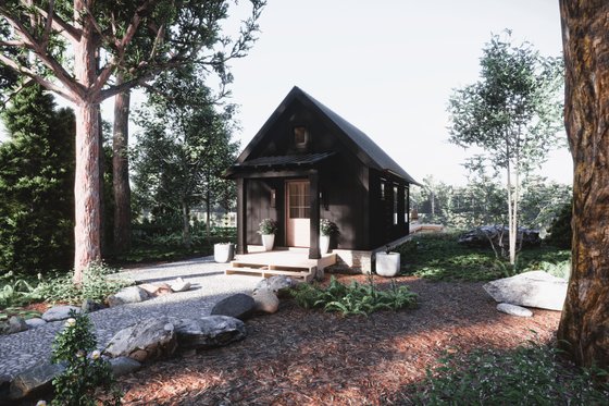 Exterior - Front Elevation 4 for Farmhouse House Plan #1094-11, 1 bath