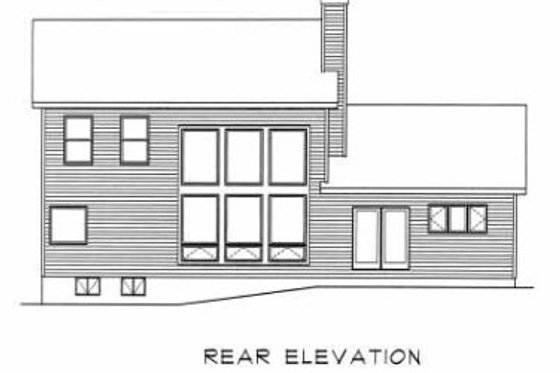 Exterior - Rear Elevation for Traditional House Plan #22-203 - 3 bed, 2.5 bath