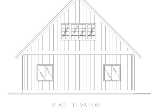 Exterior - Rear Elevation for Traditional House Plan #117-250, 0 bath